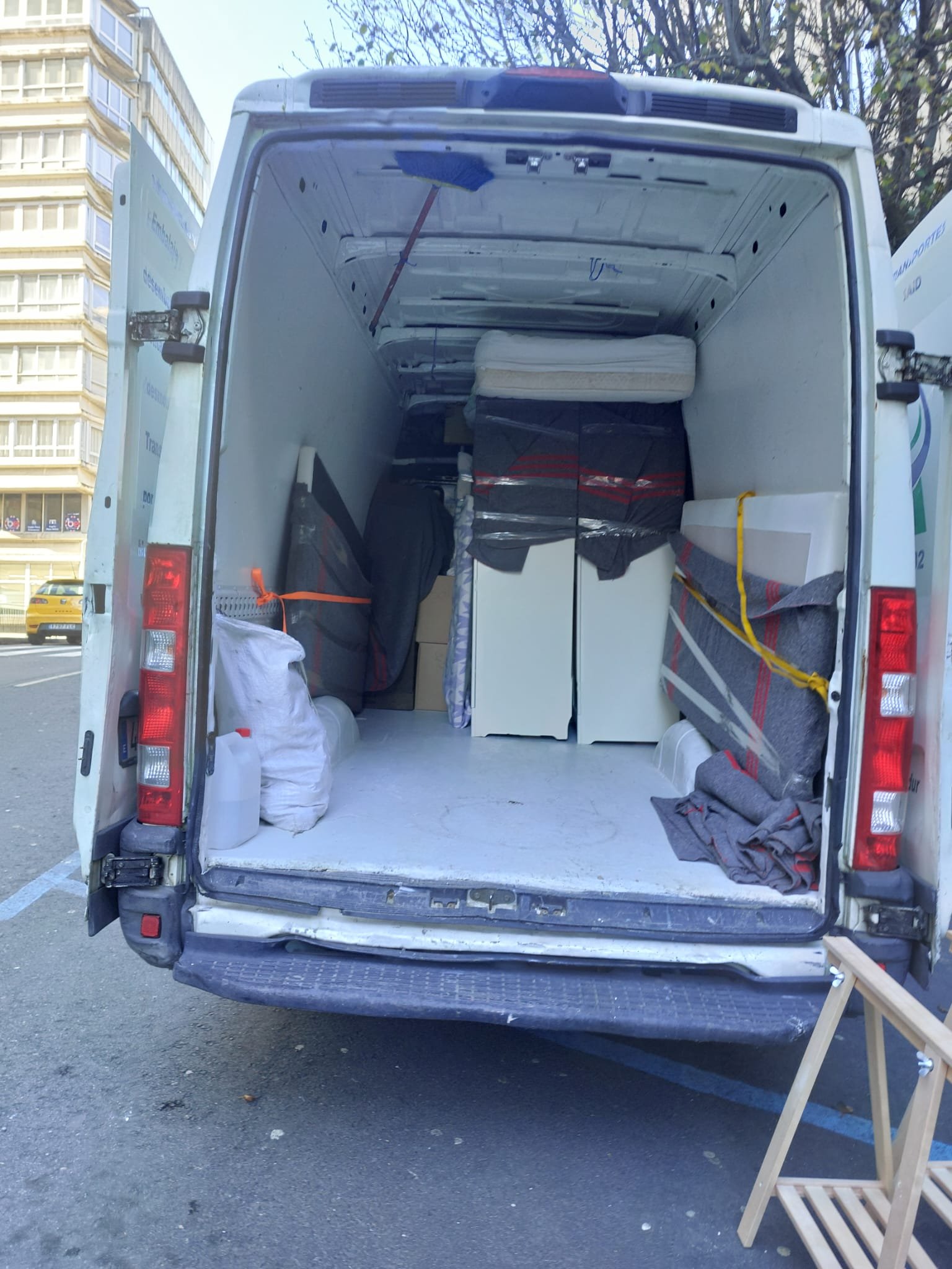 the back of a van with the door open